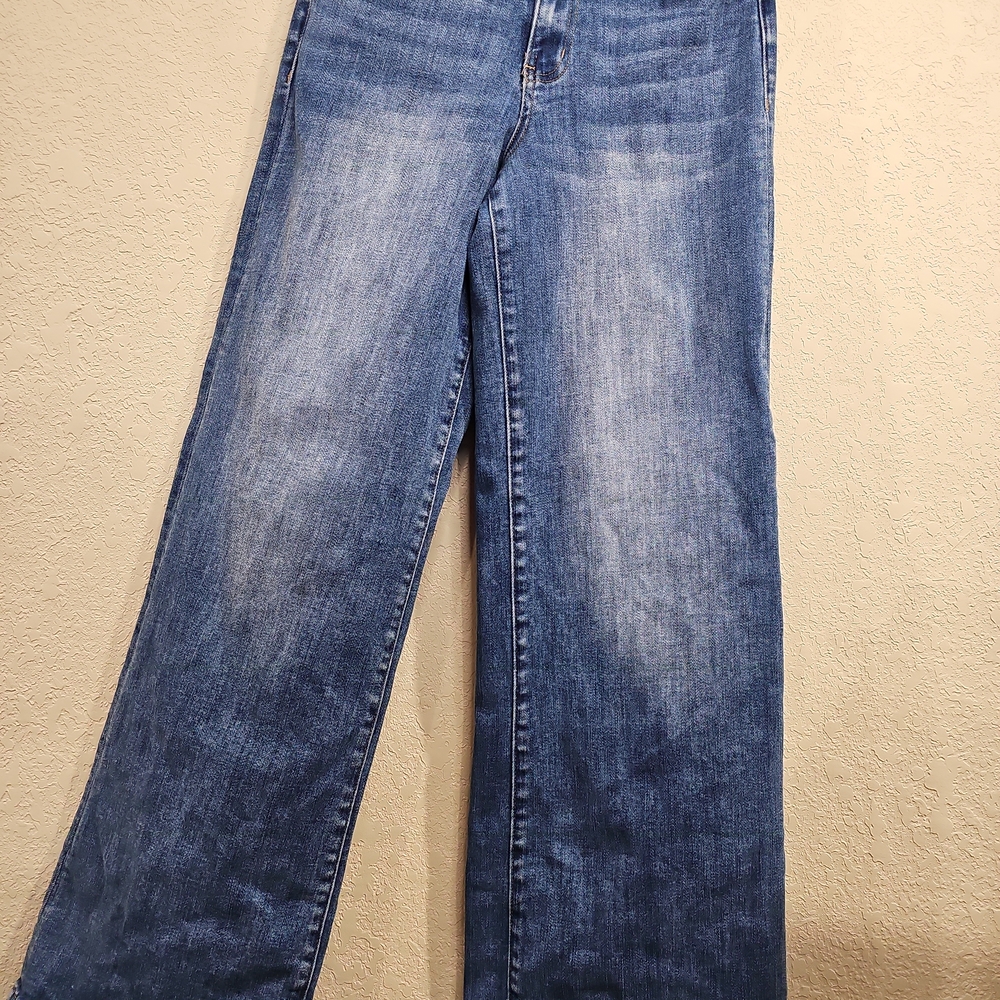 Vervet Blue Wide Leg Jeans High Rise Flare Denim Medium Wash - Picture 4 of 10